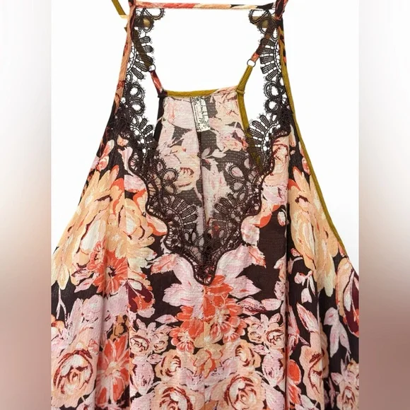 Free People Intimates Floral Lace Halter Tank | Size XS  | Boho - Picture 4 of 6
